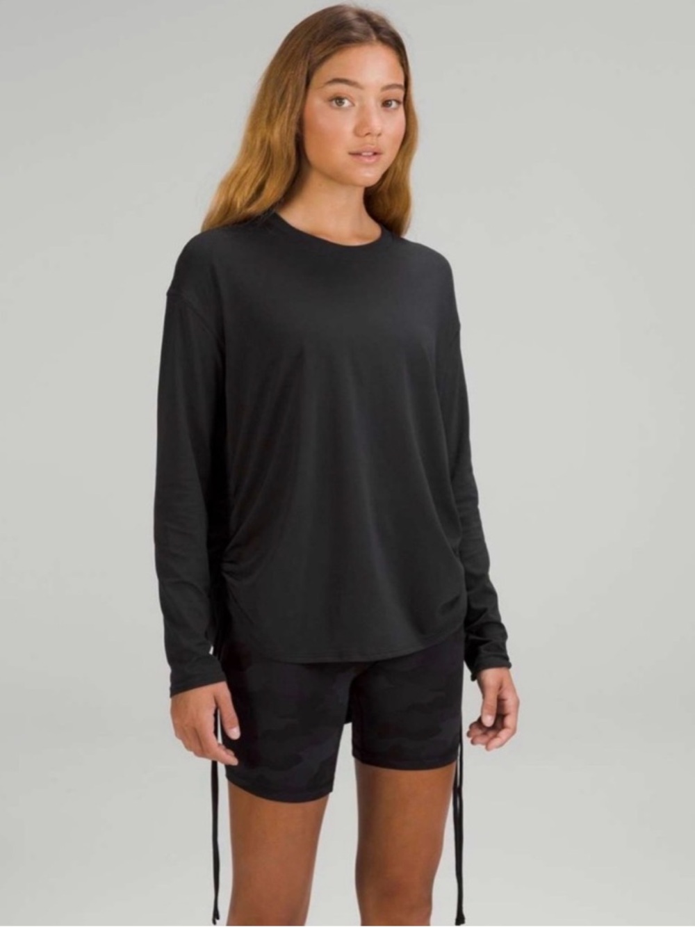 Lululemon Pima Cotton Side-Cinch Long Sleeve Shirt Size 10